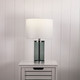 Modern Green Textured Glass Table Lamp With Fabric Shade E27 40W Modern Green Textured Glass Table Lamp With Fabric Shade E27 40W